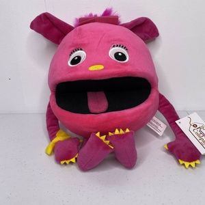 The Puppet Company Pink Baby Monster Hand Puppet Squeaky Moving Mouth Soft Toy